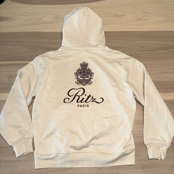 FRAME The Ritz Paris Cream 100% Cotton Hoodie Unisex Men's Womens X-Small - Picture 2 of 8